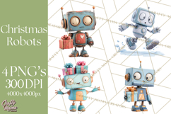 Christmas Robot Clipart PNG, Fun Christmas Png Product Image 1