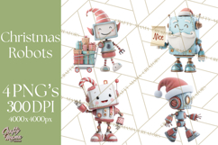 Christmas Robot Clipart PNG, Fun Christmas Png Product Image 1