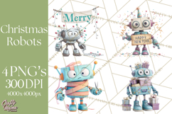 Christmas Robot Clipart PNG, Fun Christmas Png Product Image 1