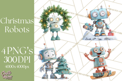 Christmas Robot Clipart PNG, Fun Christmas Png Product Image 1