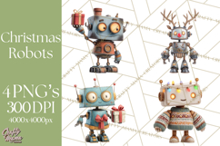 Christmas Robot Clipart PNG, Fun Christmas Png Product Image 1