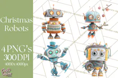 Christmas Robot Clipart PNG, Fun Christmas Png Product Image 1
