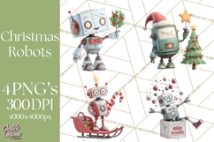 Christmas Robot Clipart PNG, Fun Christmas Png Product Image 1