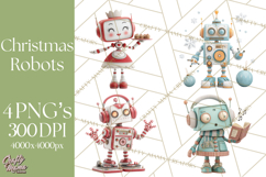 Christmas Robot Clipart PNG, Fun Christmas Png Product Image 1