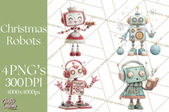 Christmas Robot Clipart PNG, Fun Christmas Png Product Image 1