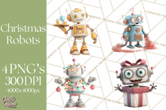 Christmas Robot Clipart PNG, Fun Christmas Png Product Image 1
