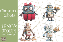 Christmas Robot Clipart PNG, Fun Christmas Png Product Image 1