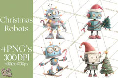 Christmas Robot Clipart PNG, Fun Christmas Png Product Image 1