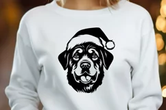Christmas Rottweiler Dog in Santa Hat SVG | Rottie Xmas Product Image 2