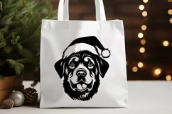 Christmas Rottweiler Dog in Santa Hat SVG | Rottie Xmas Product Image 3