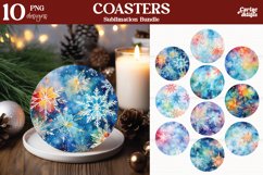 Christmas Round Coaster Sublimation Bundle
