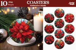 Christmas Round Coaster Sublimation Bundle