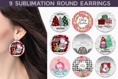 Christmas Earrings PNG | Round Earrings Sublimation Design Product Image 1