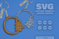 Christmas Round Keychain SVG Product Image 2