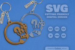 Christmas Round Keychain SVG Product Image 1