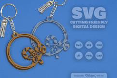 Christmas Round Keychain SVG Product Image 2