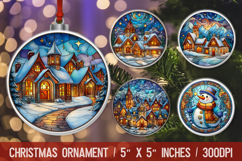 Christmas Round Ornament | Ornament PNG Sublimation Design Product Image 1