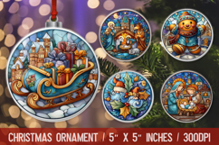 Christmas Round Ornament | Ornament PNG Sublimation Design Product Image 1