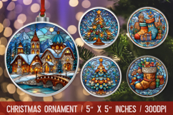 Christmas Round Ornament | Ornament PNG Sublimation Design Product Image 1