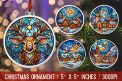 Christmas Round Ornament | Ornament PNG Sublimation Design Product Image 1