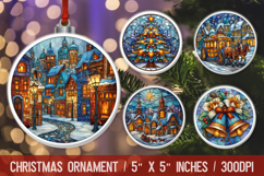 Christmas Round Ornament | Ornament PNG Sublimation Design Product Image 1