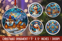 Christmas Round Ornament | Ornament PNG Sublimation Design Product Image 1