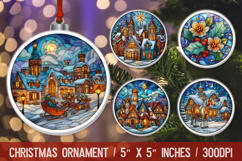 Christmas Round Ornament | Ornament PNG Sublimation Design Product Image 1
