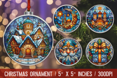 Christmas Round Ornament | Ornament PNG Sublimation Design Product Image 1