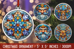 Christmas Round Ornament | Ornament PNG Sublimation Design Product Image 1