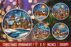 Christmas Round Ornament | Ornament PNG Sublimation Design Product Image 1