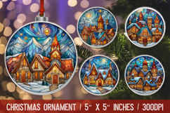 Christmas Round Ornament | Ornament PNG Sublimation Design Product Image 1