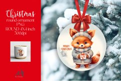 Christmas Round Ornament Sublimation PNG Product Image 1