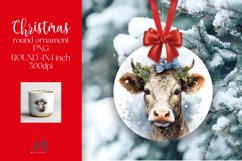 Christmas Round Ornament Sublimation PNG Product Image 1