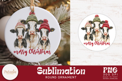 Christmas trendy sublimation design being used as a best seller Round Christmas ornament print