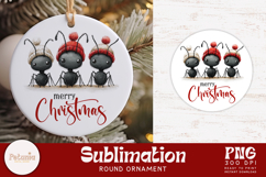 Christmas trendy sublimation design being used as a best seller Round Christmas ornament print