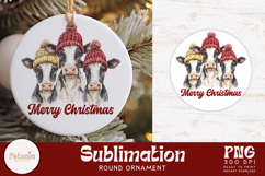 Christmas trendy sublimation design being used as a best seller Round Christmas ornament print