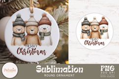 Christmas trendy sublimation design being used as a best seller Round Christmas ornament print