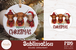 Christmas trendy sublimation design being used as a best seller Round Christmas ornament print