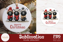 Christmas trendy sublimation design being used as a best seller Round Christmas ornament print