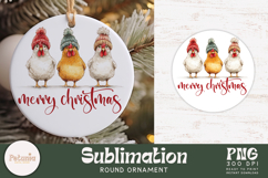 Christmas trendy sublimation design being used as a best seller Round Christmas ornament print