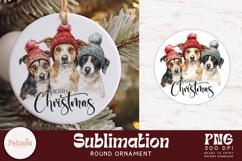 Christmas ornament sublimation design being used as a round christmas ornament print