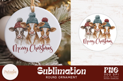 Christmas trendy sublimation design being used as a best seller Round Christmas ornament print