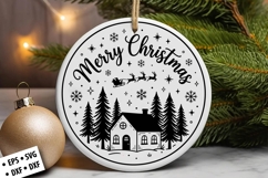 Christmas Round Ornament SVG Design, Holiday Round Ornament Product Image 2
