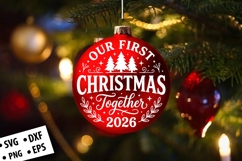 Christmas Round Ornament SVG Design, Christmas SVG Product Image 1
