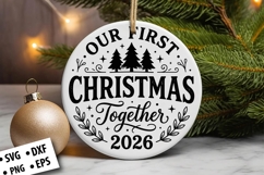Christmas Round Ornament SVG Design, Christmas SVG Product Image 3