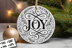 Christmas Round Ornament SVG Design, Christmas SVG Product Image 1