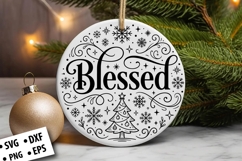 Christmas Round Ornament SVG Design, Christmas SVG Product Image 3