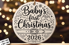 Christmas Round Ornament SVG Design, Holiday Round Ornament Product Image 3