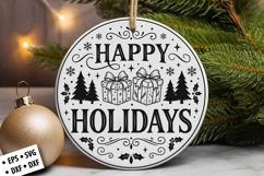 Christmas Round Ornament SVG Design, Holiday Round Ornament Product Image 6