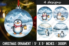 Christmas round ornaments sublimation design Product Image 1